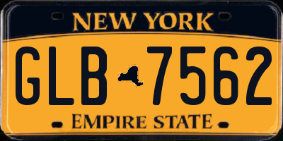 NY license plate GLB7562