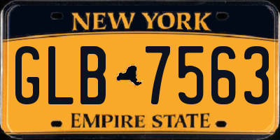 NY license plate GLB7563