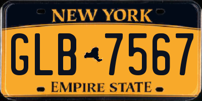 NY license plate GLB7567