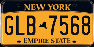NY license plate GLB7568