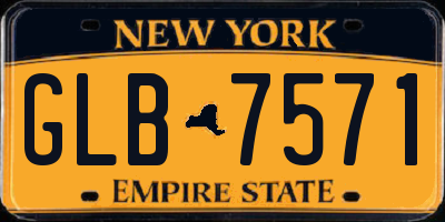 NY license plate GLB7571