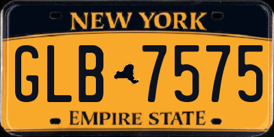 NY license plate GLB7575