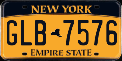 NY license plate GLB7576