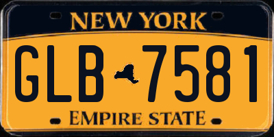 NY license plate GLB7581