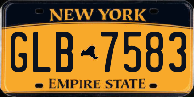 NY license plate GLB7583