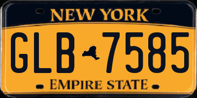NY license plate GLB7585
