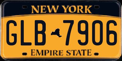 NY license plate GLB7906