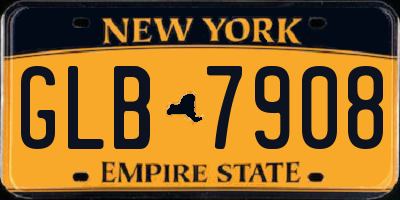 NY license plate GLB7908