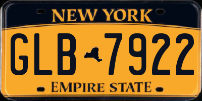 NY license plate GLB7922