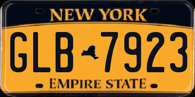 NY license plate GLB7923