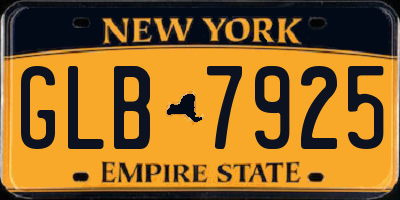 NY license plate GLB7925