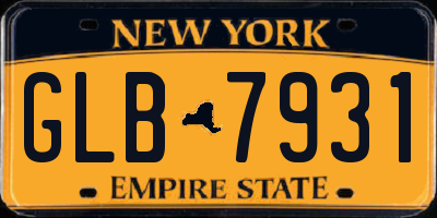 NY license plate GLB7931