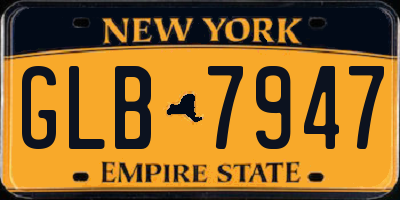 NY license plate GLB7947