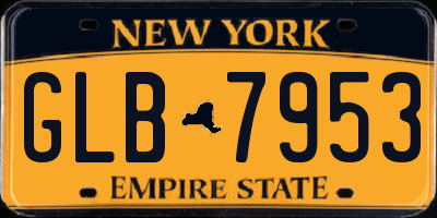 NY license plate GLB7953