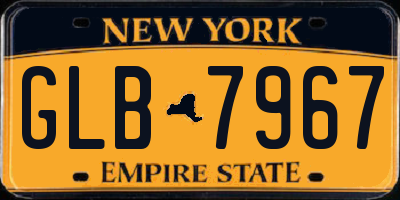 NY license plate GLB7967