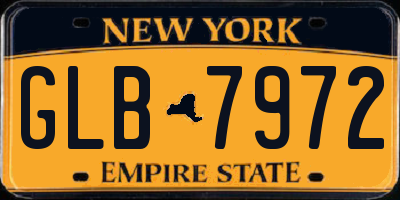 NY license plate GLB7972