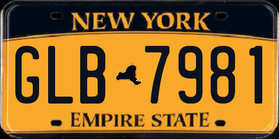 NY license plate GLB7981