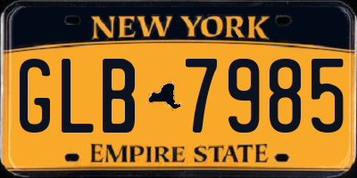 NY license plate GLB7985