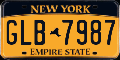 NY license plate GLB7987