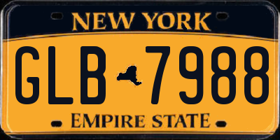 NY license plate GLB7988