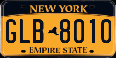 NY license plate GLB8010
