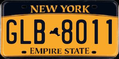 NY license plate GLB8011