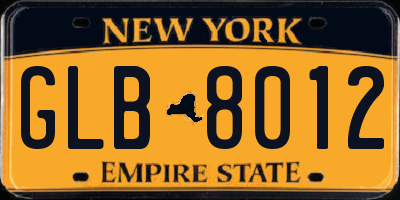 NY license plate GLB8012