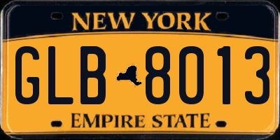 NY license plate GLB8013