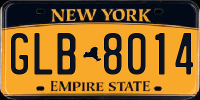 NY license plate GLB8014
