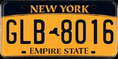 NY license plate GLB8016