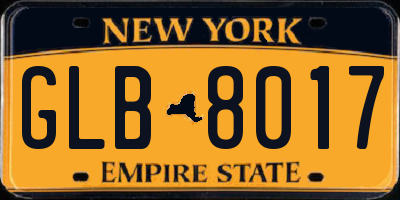 NY license plate GLB8017