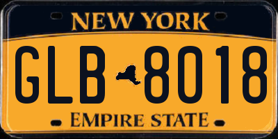 NY license plate GLB8018