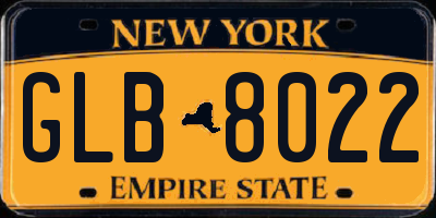 NY license plate GLB8022