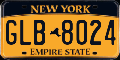 NY license plate GLB8024