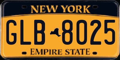 NY license plate GLB8025