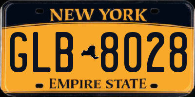 NY license plate GLB8028