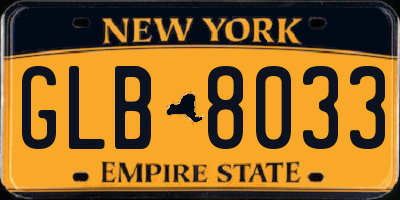 NY license plate GLB8033
