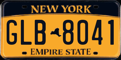 NY license plate GLB8041