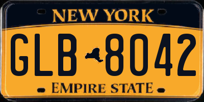 NY license plate GLB8042