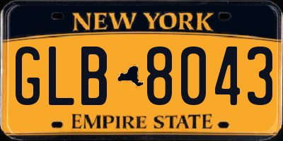 NY license plate GLB8043
