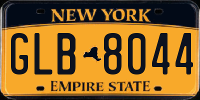 NY license plate GLB8044
