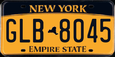 NY license plate GLB8045