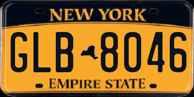 NY license plate GLB8046