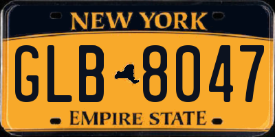NY license plate GLB8047