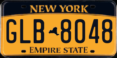 NY license plate GLB8048