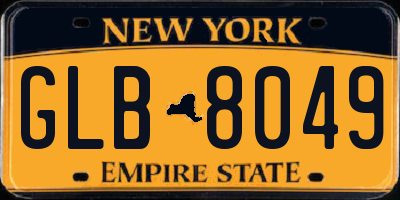 NY license plate GLB8049