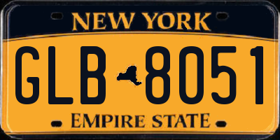 NY license plate GLB8051