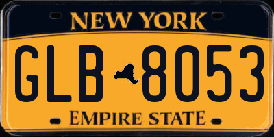 NY license plate GLB8053