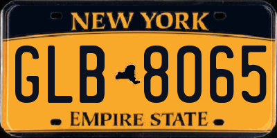 NY license plate GLB8065