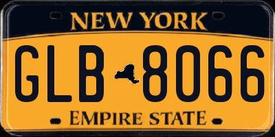 NY license plate GLB8066